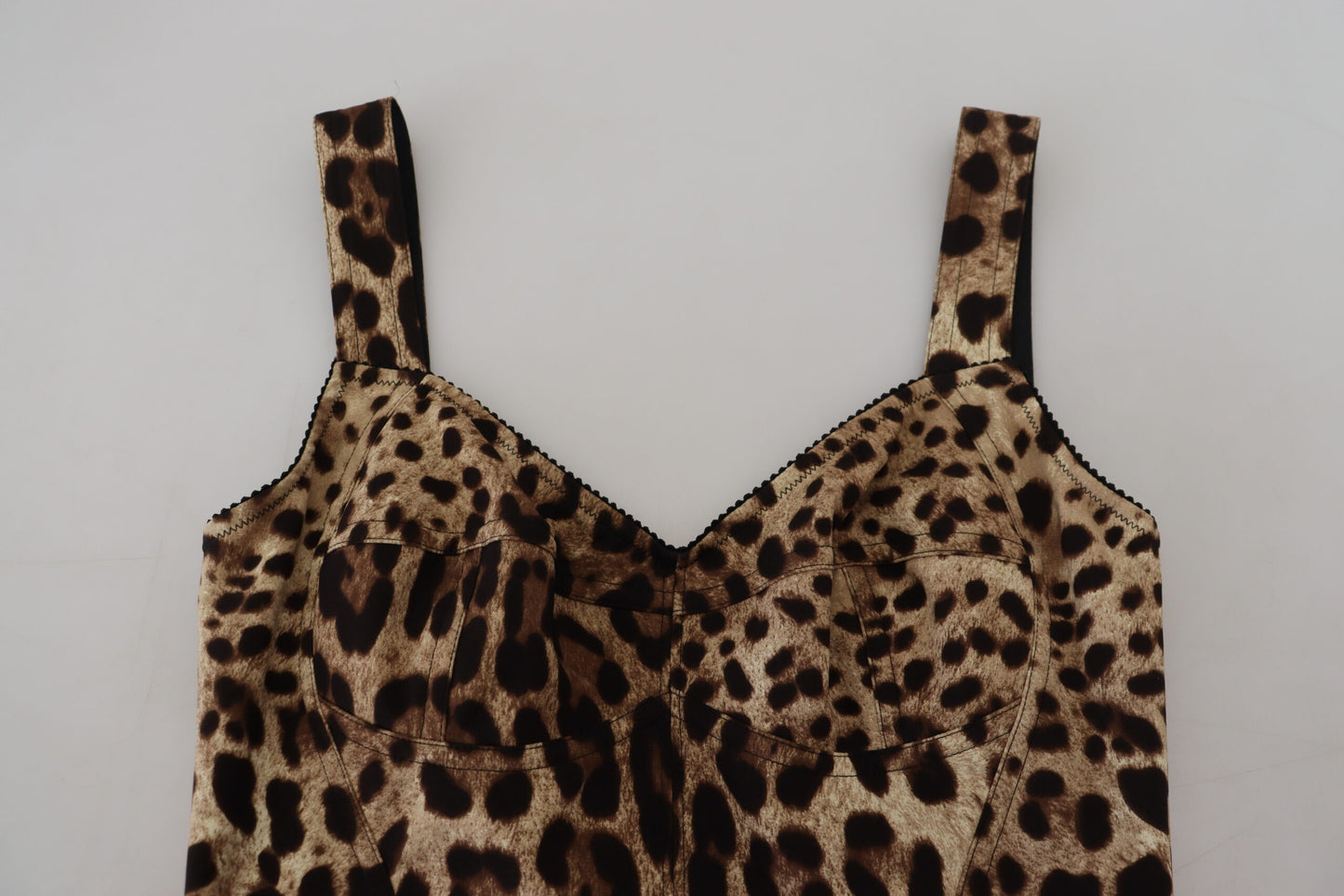 Dolce & Gabbana Silk Blend Leopard Print Bodysuit Dress