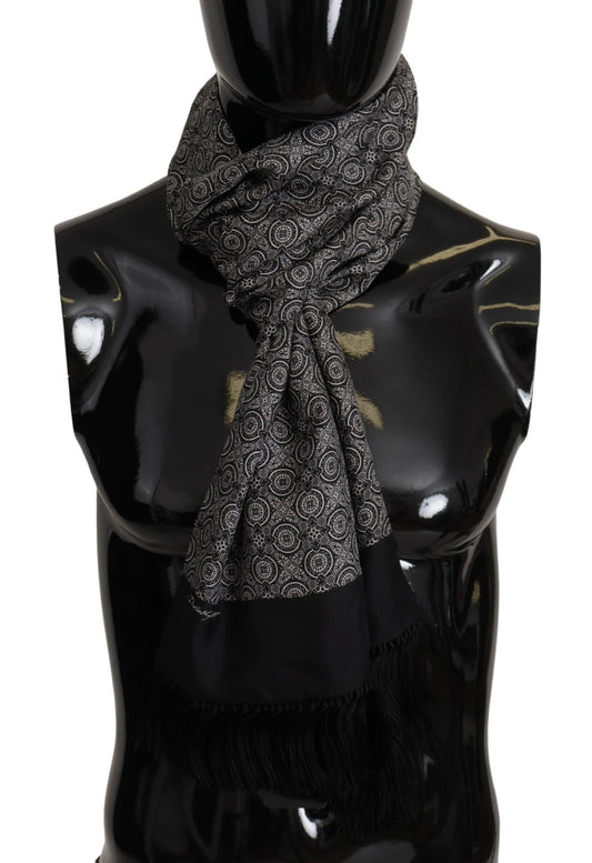 Dolce & Gabbana Elegant Black and White Silk Men's Scarf