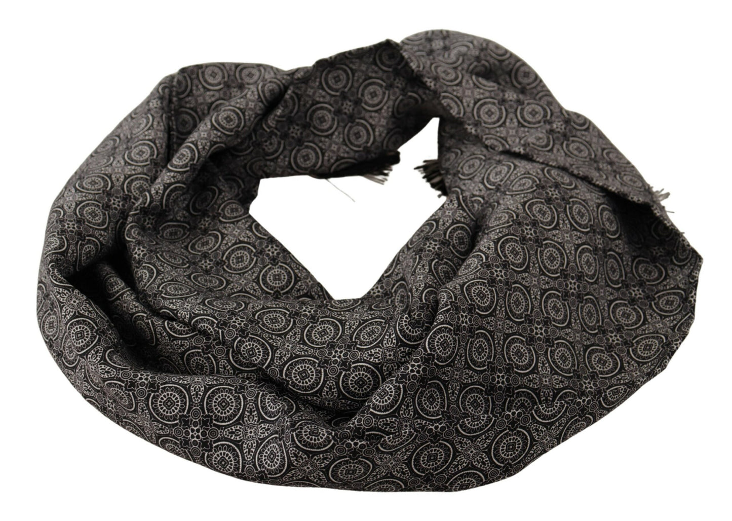 Dolce & Gabbana Elegant Black and White Silk Men's Scarf