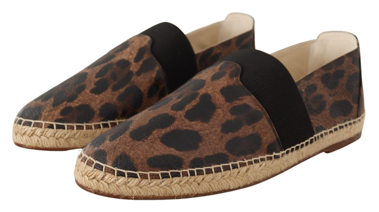 Dolce & Gabbana Elegant Leopard Espadrilles with Braided Sole