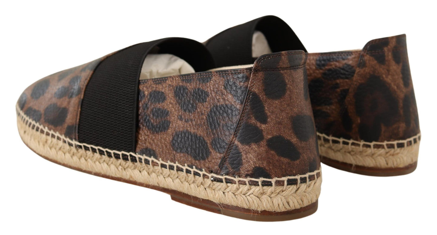 Dolce & Gabbana Elegant Leopard Espadrilles with Braided Sole