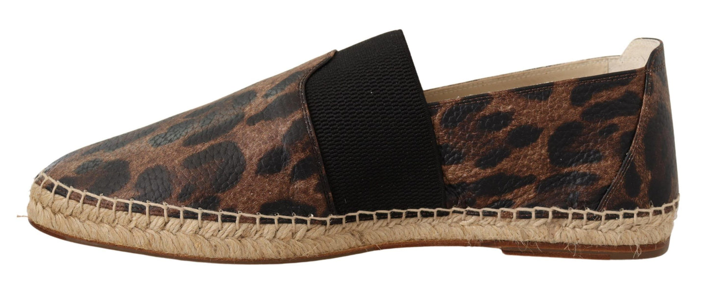 Dolce & Gabbana Elegant Leopard Espadrilles with Braided Sole