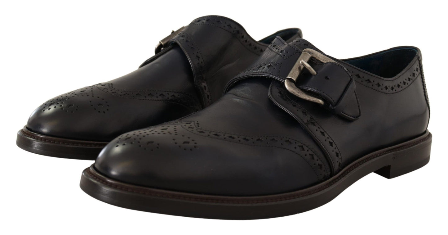 Dolce & Gabbana Elegant Blue Leather Brogue Shoes