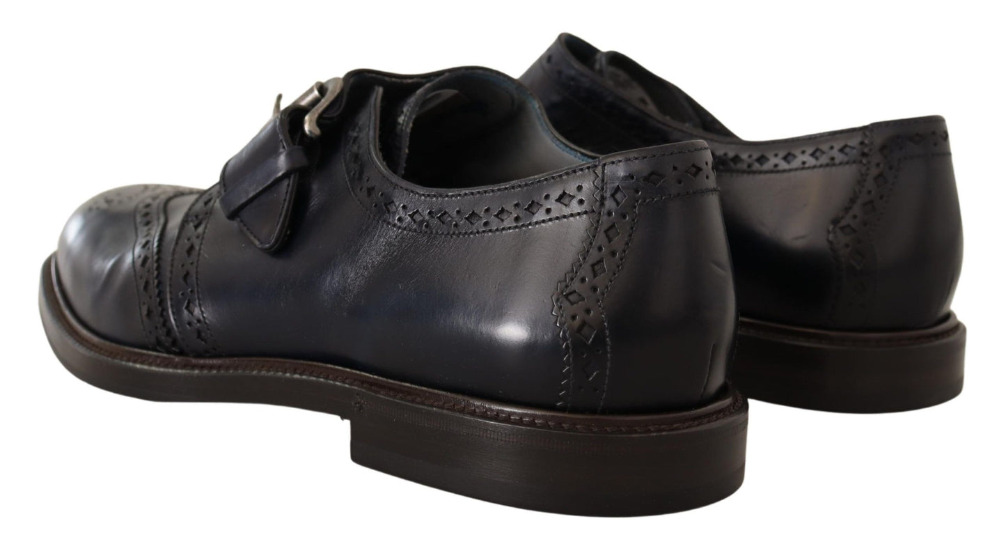 Dolce & Gabbana Elegant Blue Leather Brogue Shoes