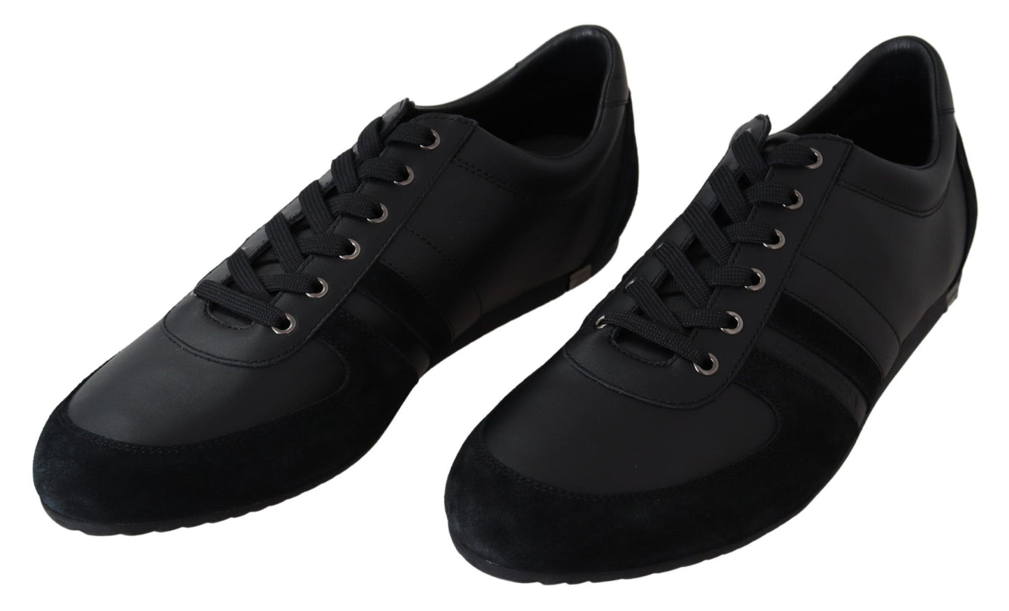 Dolce & Gabbana Elegant Black Leather Casual Sneakers