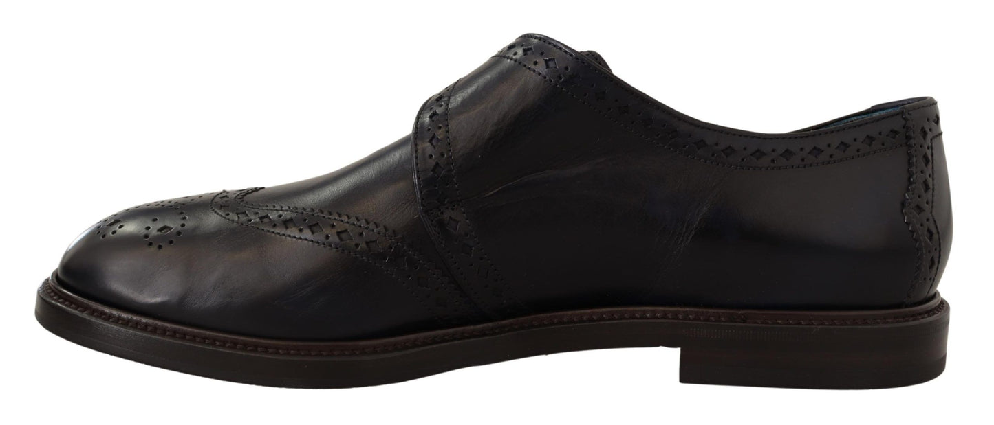 Dolce & Gabbana Elegant Blue Leather Brogue Shoes