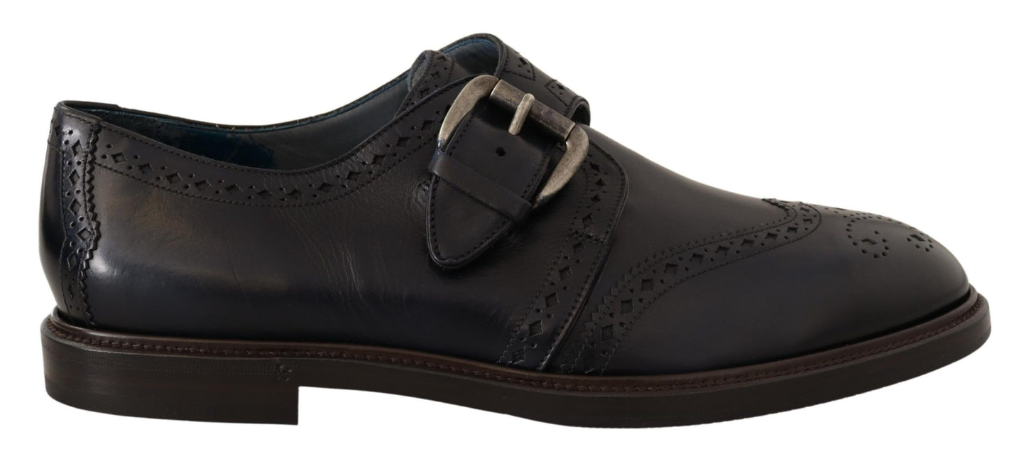 Dolce & Gabbana Elegant Blue Leather Brogue Shoes