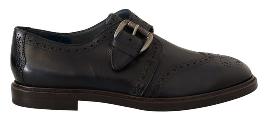 Dolce & Gabbana Elegant Blue Leather Brogue Shoes