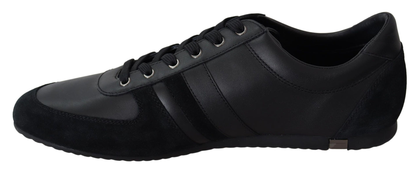 Dolce & Gabbana Elegant Black Leather Casual Sneakers