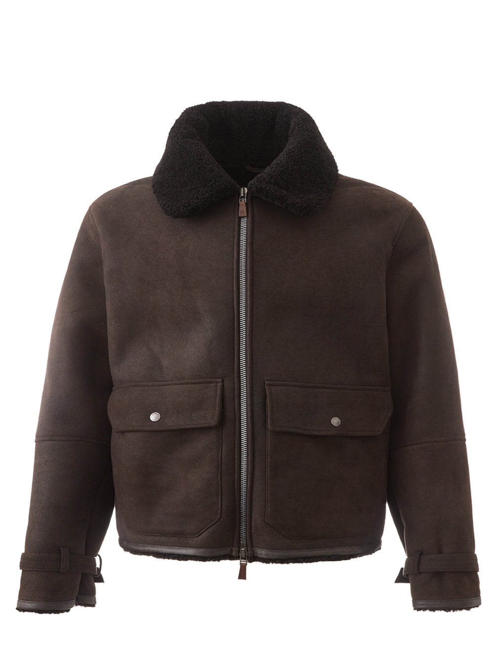 Lardini Elegant Italian Leather Sheepskin Jacket