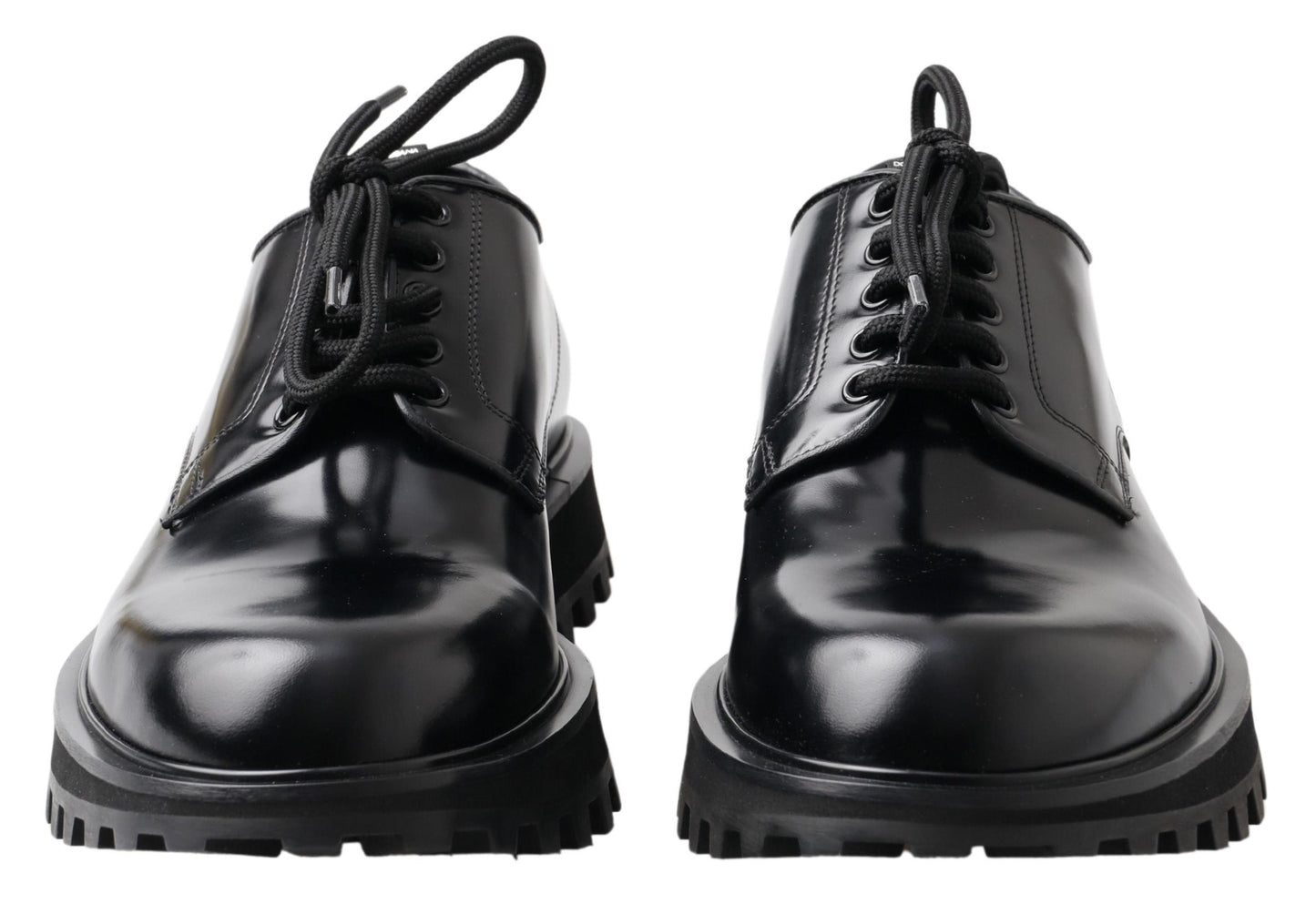 Dolce & Gabbana Elegant Black Leather Derby Shoes