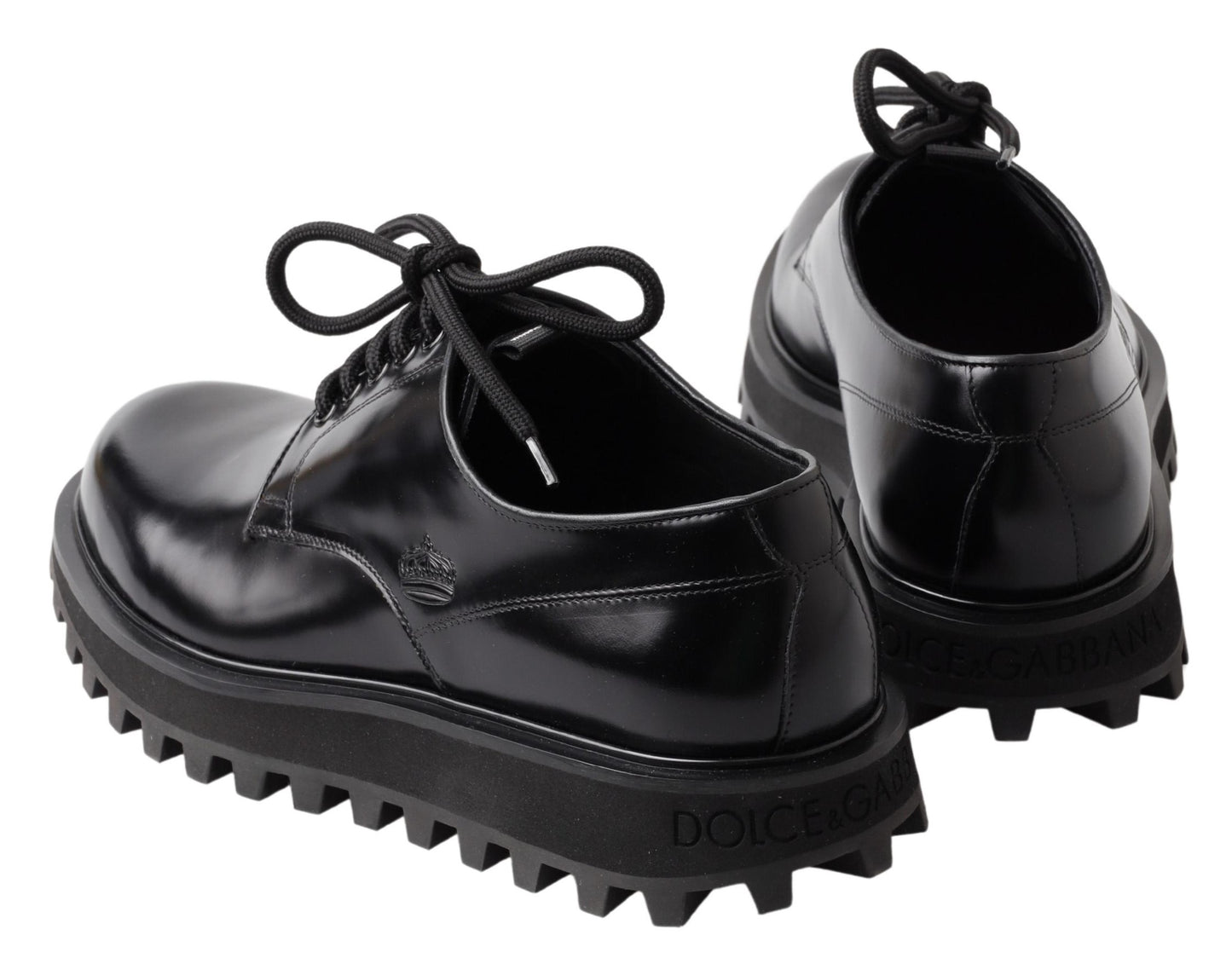 Dolce & Gabbana Elegant Black Leather Derby Shoes