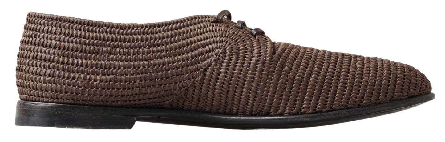 Dolce & Gabbana Exquisite Men's Raffia Derby Shoes