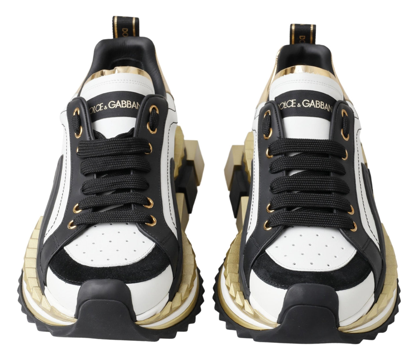 Dolce & Gabbana Super King Low Top Sneakers - White, Black & Gold