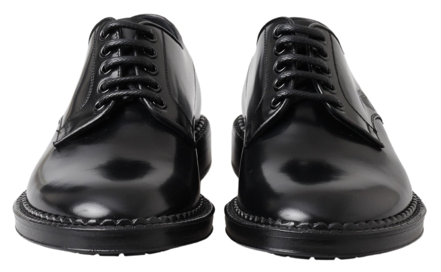 Dolce & Gabbana Elegant Black Leather Derby Shoes