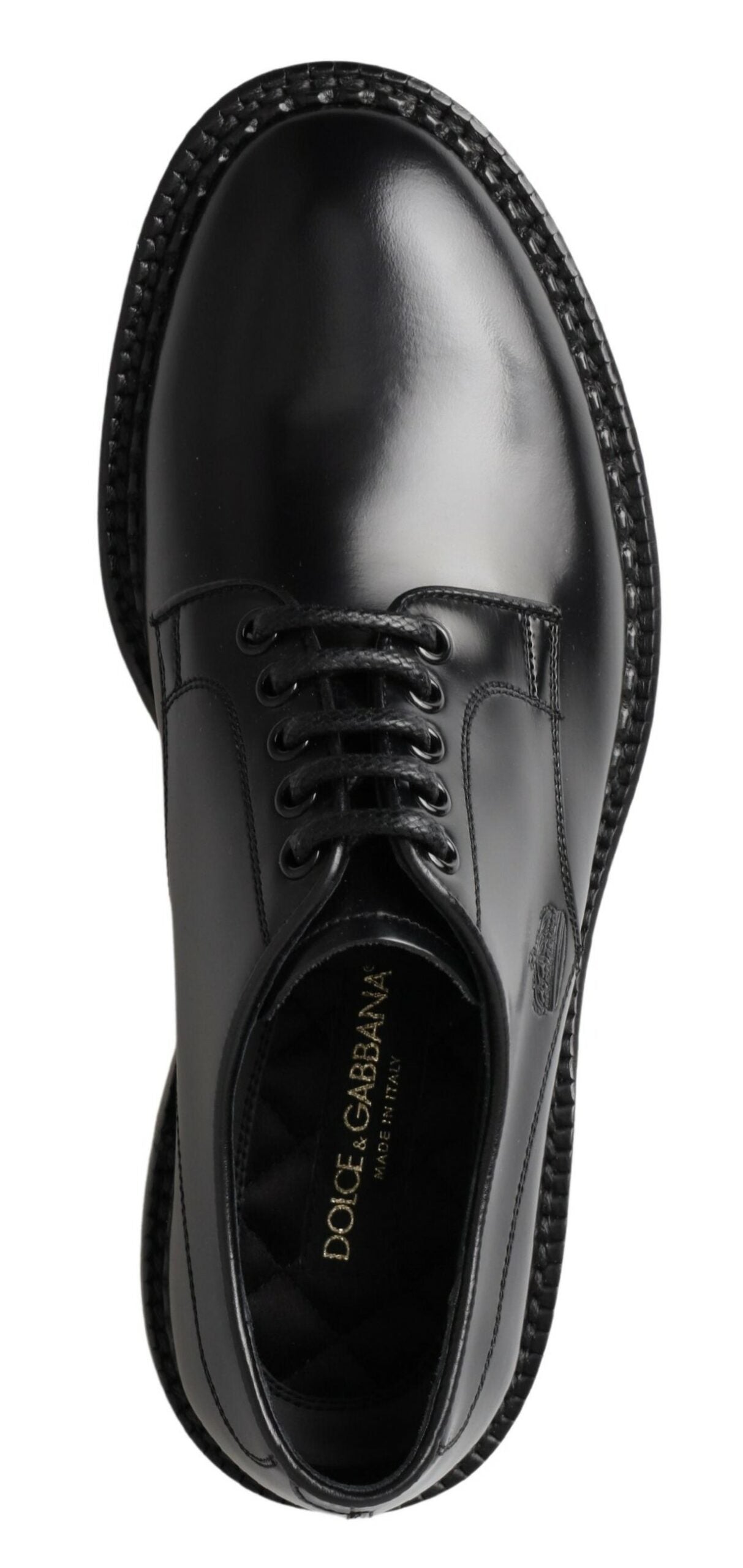 Dolce & Gabbana Elegant Black Leather Derby Shoes