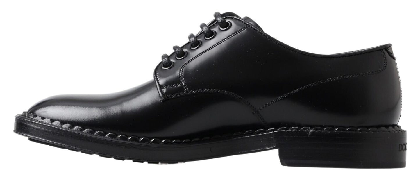 Dolce & Gabbana Elegant Black Leather Derby Shoes