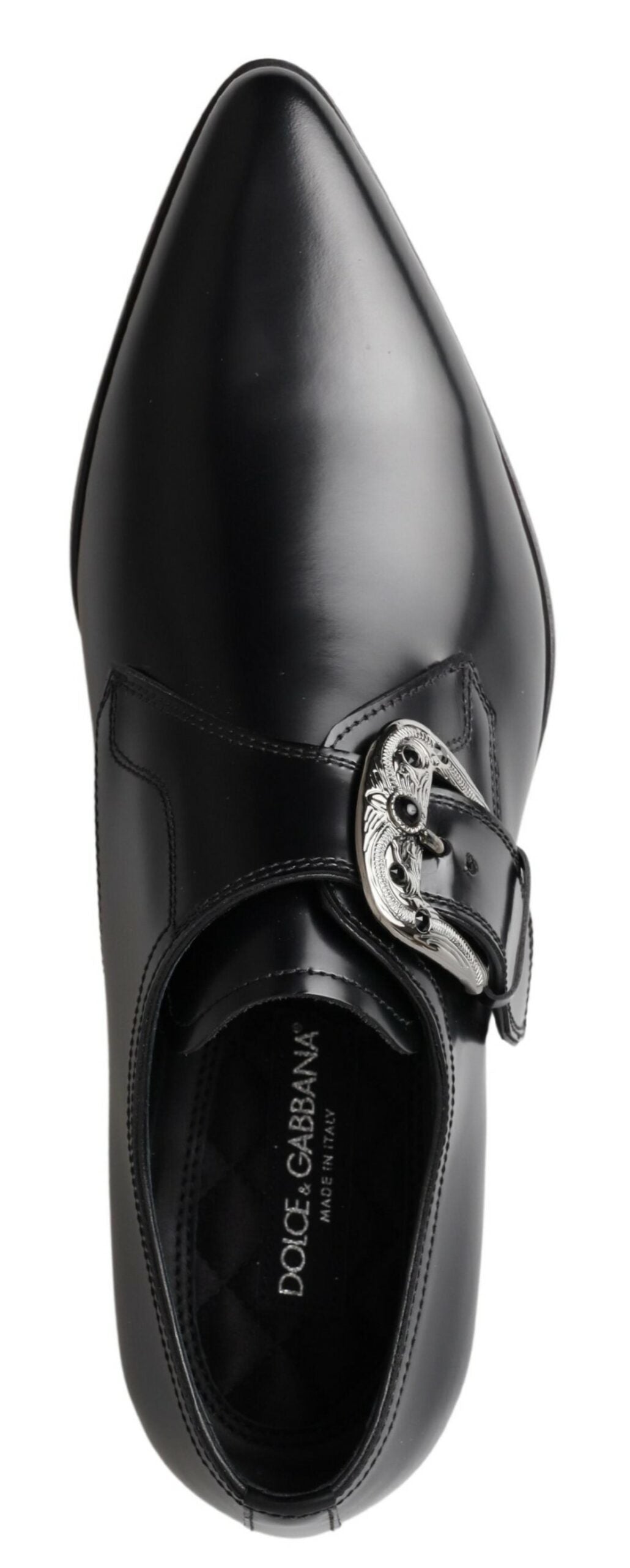 Dolce & Gabbana Elegant Black Leather Monk Strap Shoes