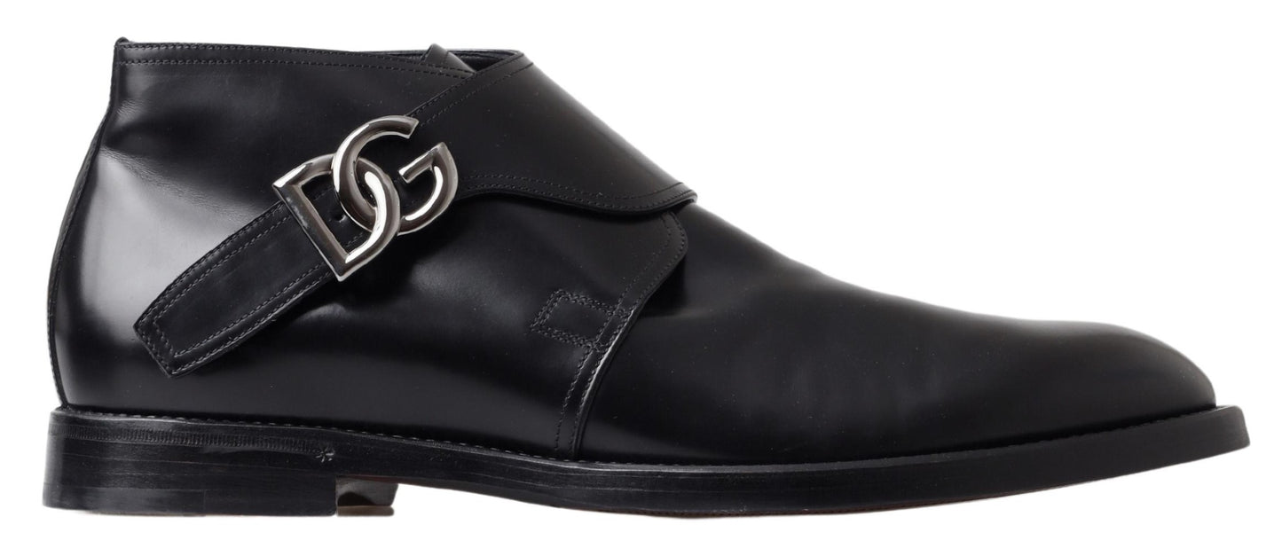 Dolce & Gabbana Elegant Leather Monk Strap Dress Shoes