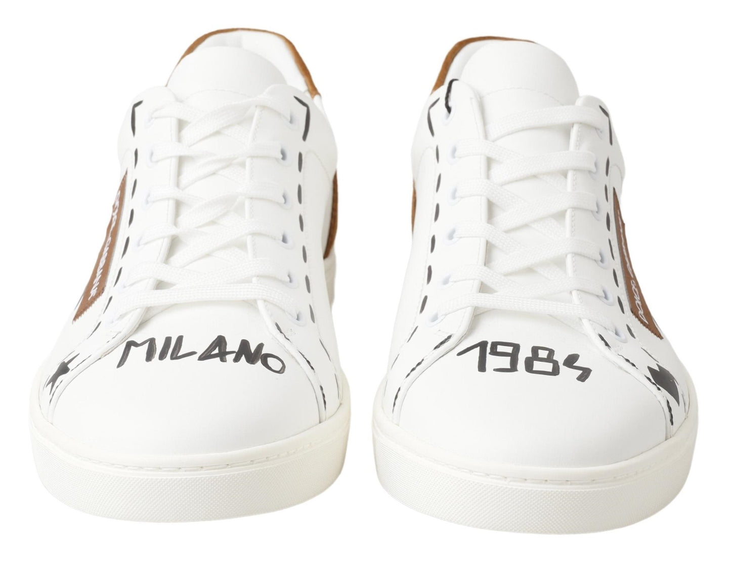 Dolce & Gabbana Elegant Low Top Leather Sneakers in White