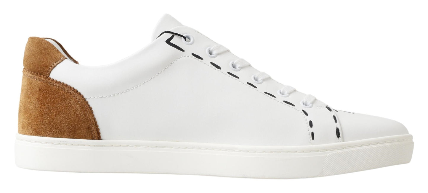 Dolce & Gabbana Elegant Low Top Leather Sneakers in White