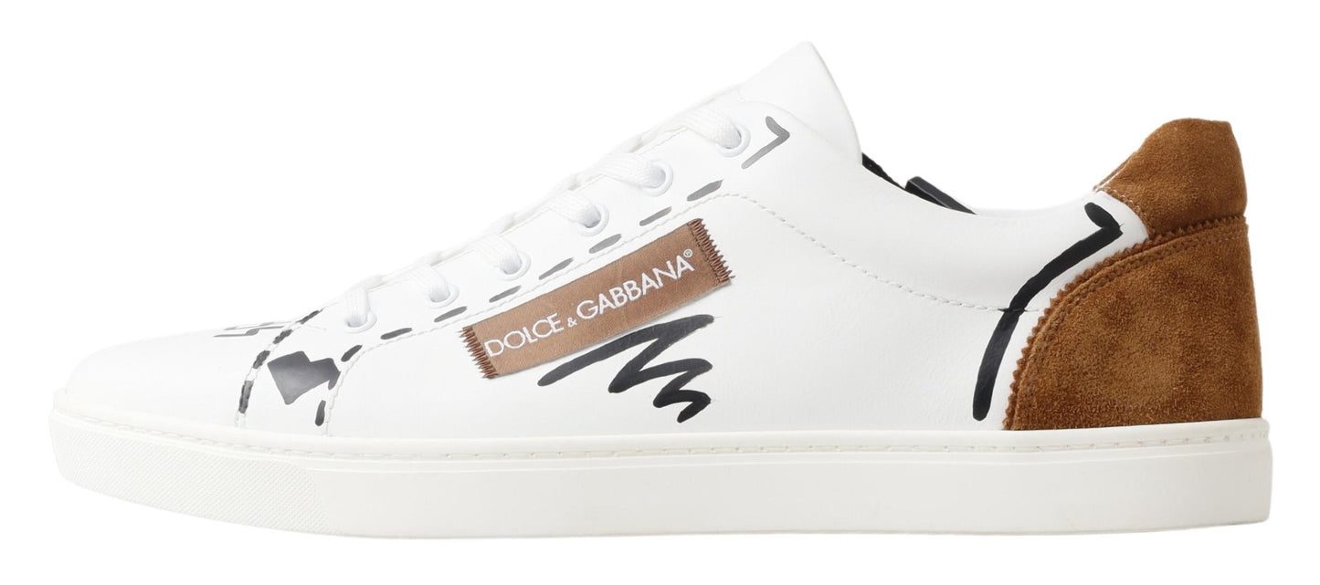 Dolce & Gabbana Elegant Low Top Leather Sneakers in White