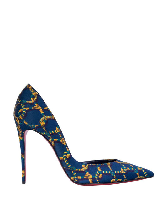 Christian Louboutin Elegant Satin Chain Print Pumps