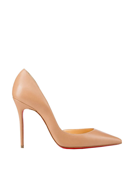 Christian Louboutin Elegant Nude Leather Pumps with Iconic Red Sole