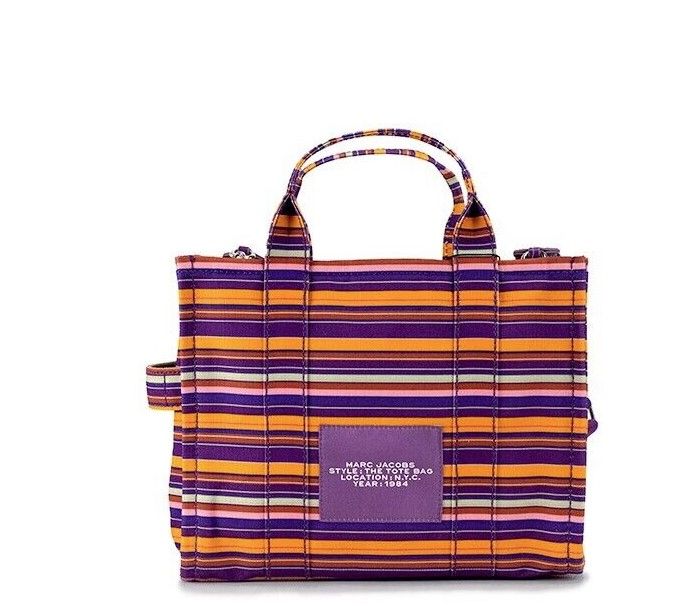 Marc Jacobs The Tote Bag Traveler Tote Medium Purple Cotton Canvas Handbag Purse