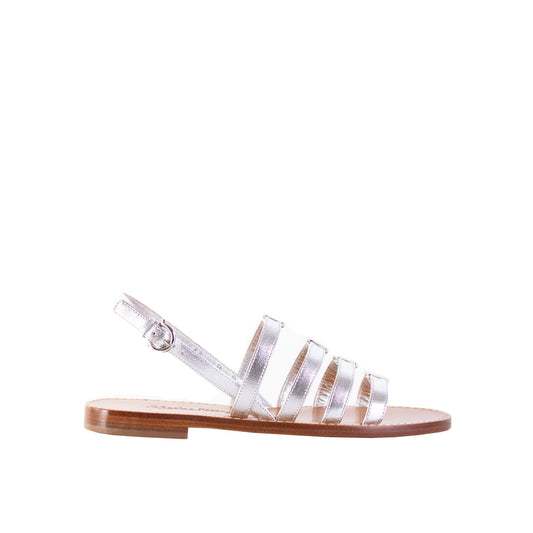 Salvatore Ferragamo Elegant Silver Leather Sandals