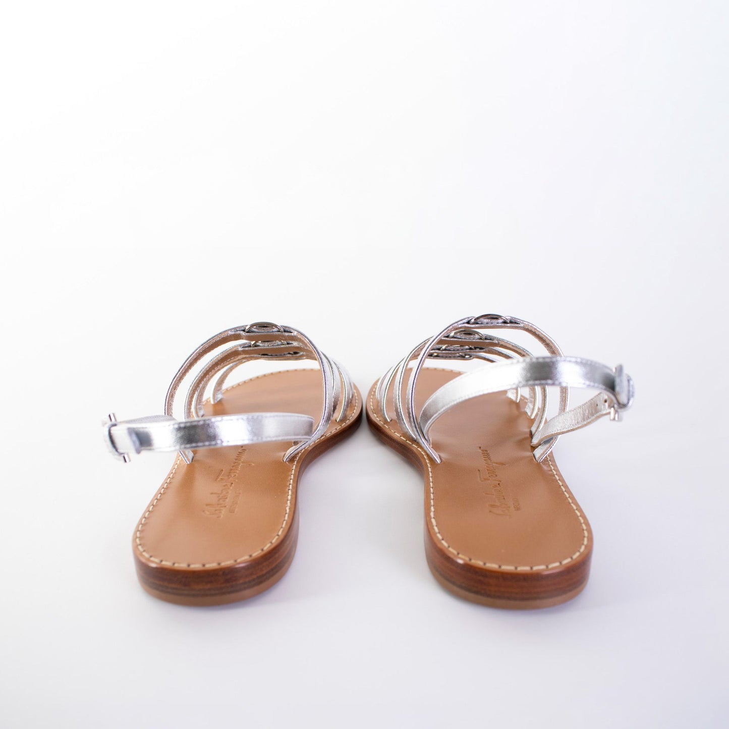 Salvatore Ferragamo Elegant Silver Leather Sandals