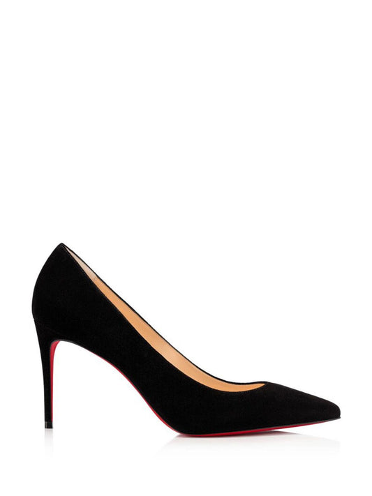 Christian Louboutin Elegant Black Suede Pumps with Iconic Red Sole