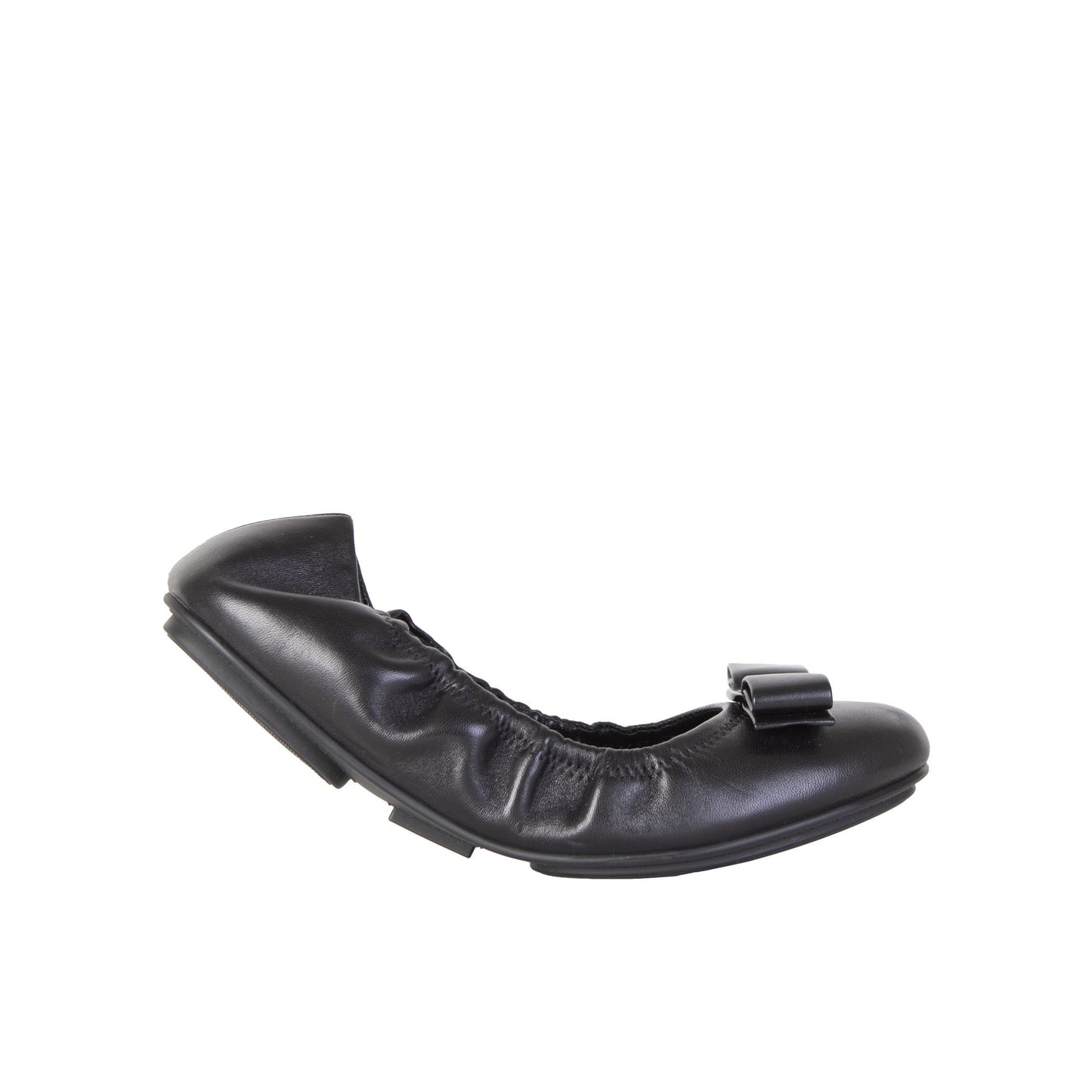 Salvatore Ferragamo Elegant Black Leather Ballerina Flats