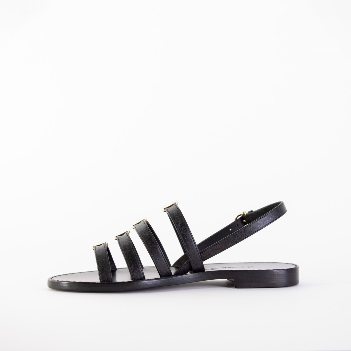 Salvatore Ferragamo Black Leather Galilee Sandals