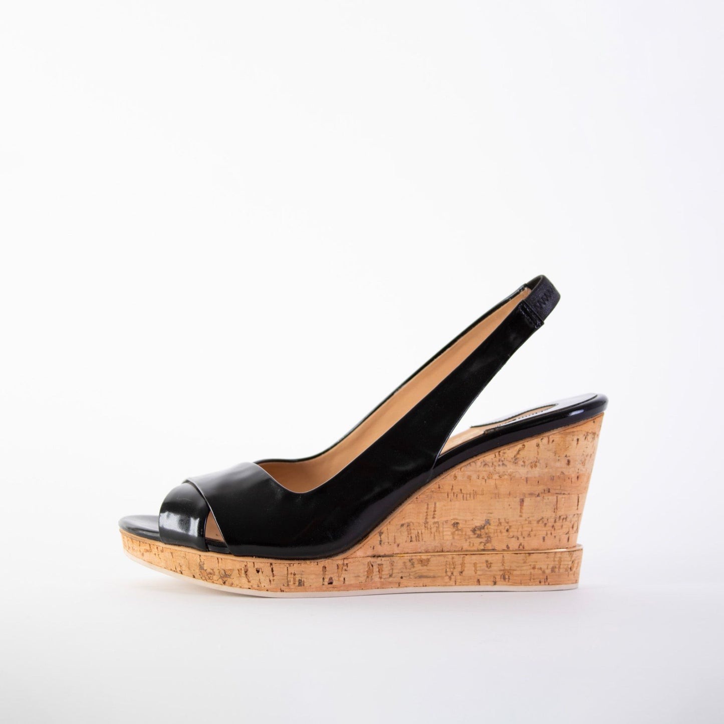 Salvatore Ferragamo Elegant Black Leather Wedge Sandals