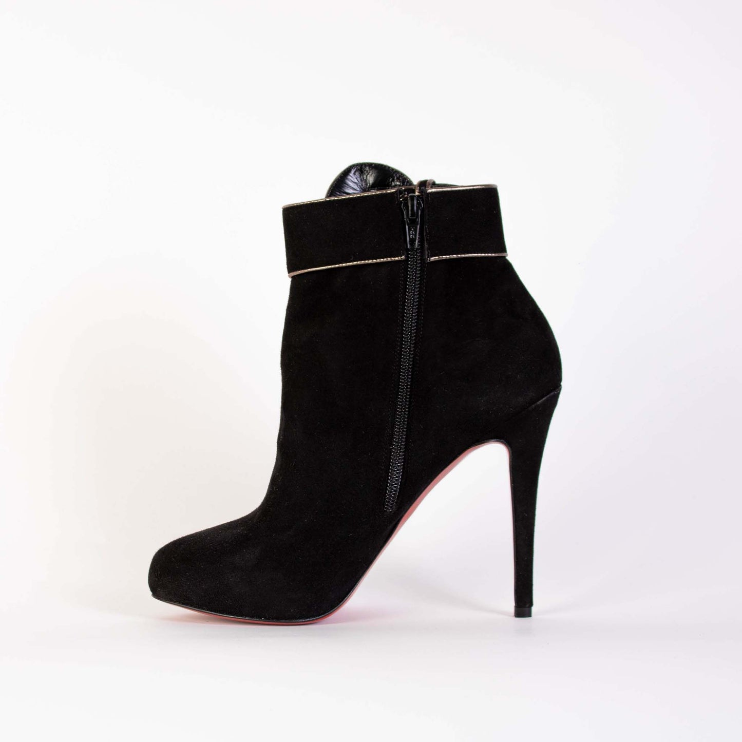 Christian Louboutin Elegant Suede Ankle Boots with Stiletto Heel