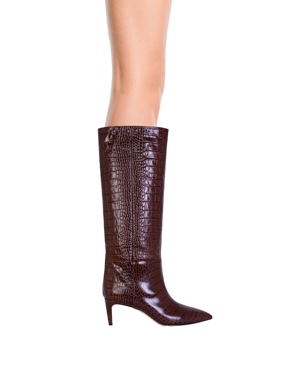 Paris Texas Enticing Brown Croco Print Leather Boots