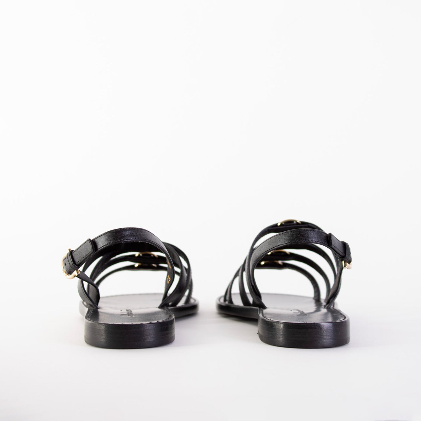 Salvatore Ferragamo Black Leather Galilee Sandals