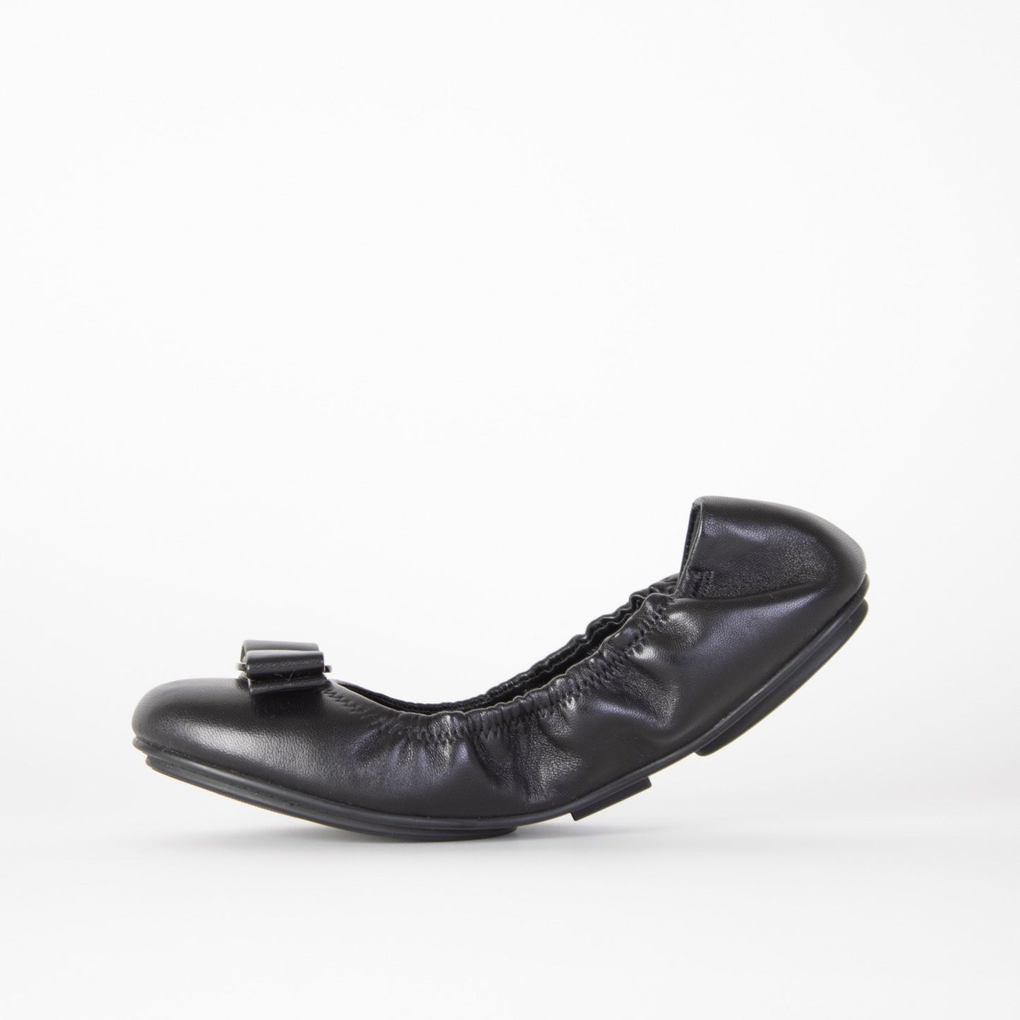 Salvatore Ferragamo Elegant Black Leather Ballerina Flats