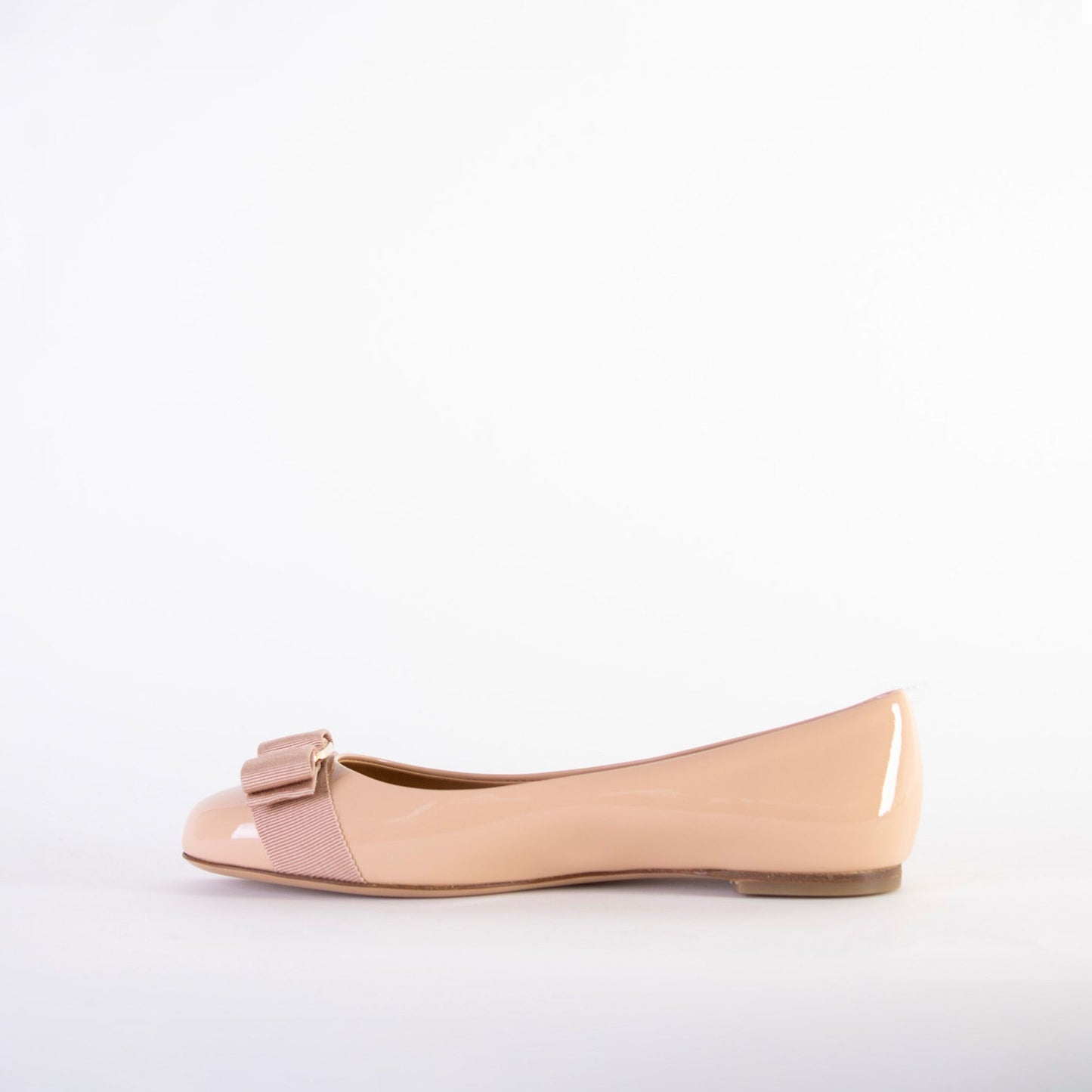 Salvatore Ferragamo Powder Pink Leather Ballerina Flats