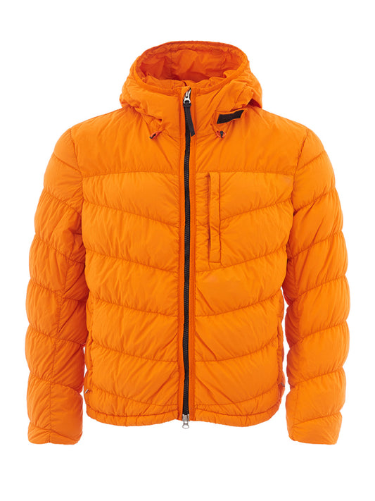 Woolrich Elegant Quilted Orange Hooded Jacket