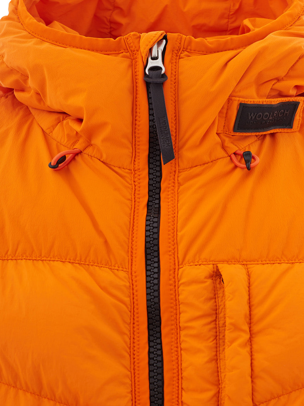 Woolrich Elegant Quilted Orange Hooded Jacket