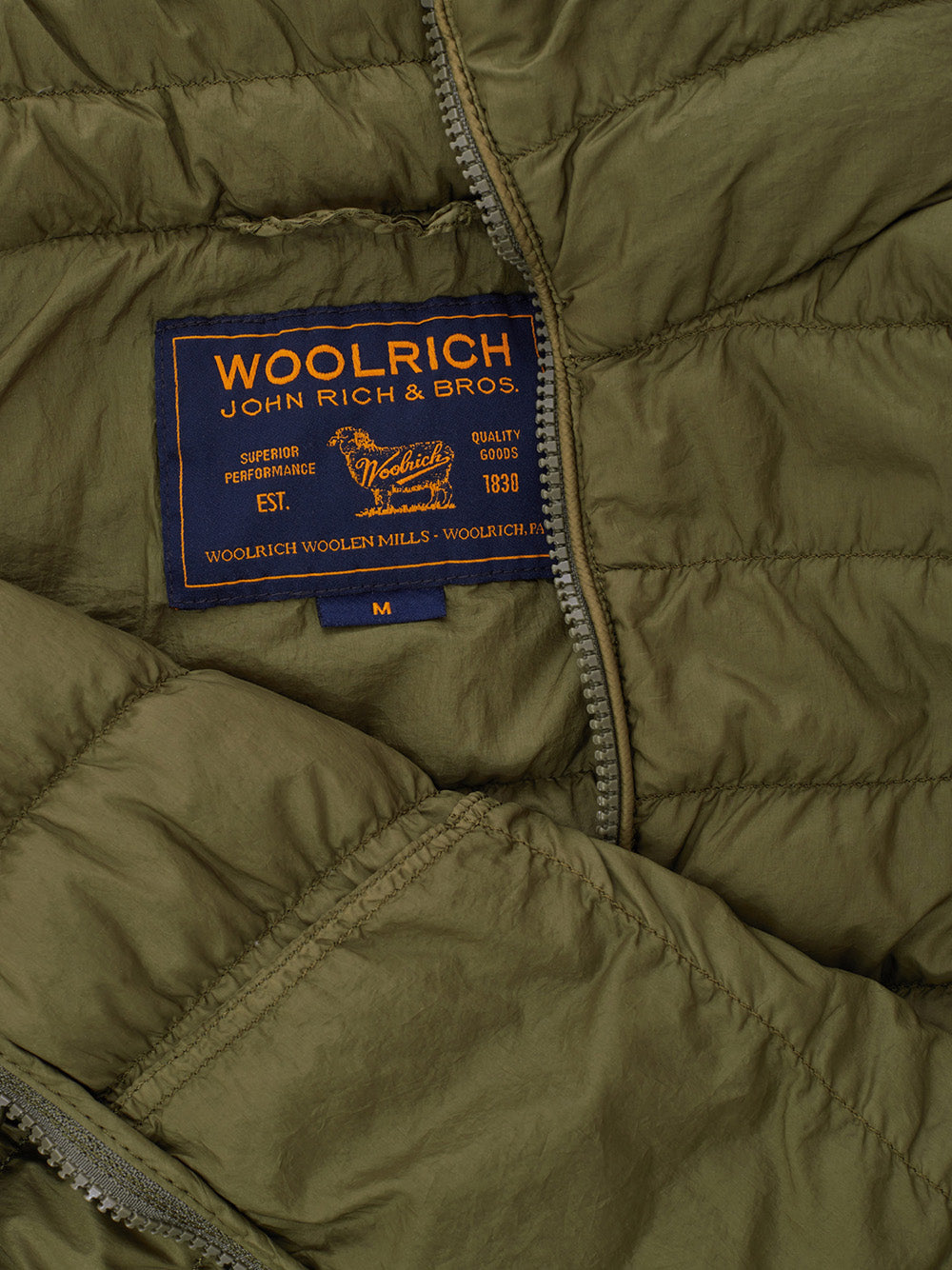 Woolrich Elegant Green Quilted Bomber Jacket