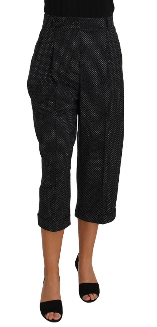 Dolce & Gabbana Polka Dot Pegged Wool Trousers