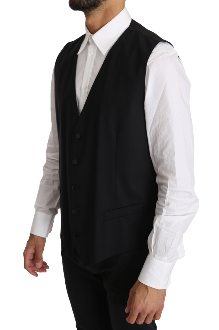 Dolce & Gabbana Elegant Slim Fit Formal Black Vest