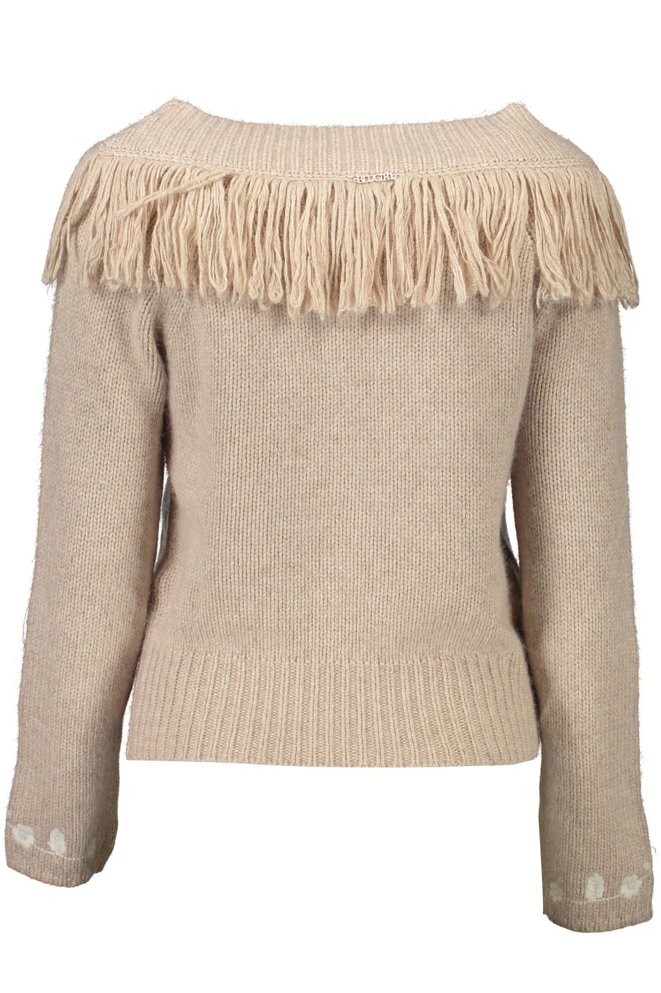 Blugirl Chic Beige High Collar Wool Sweater