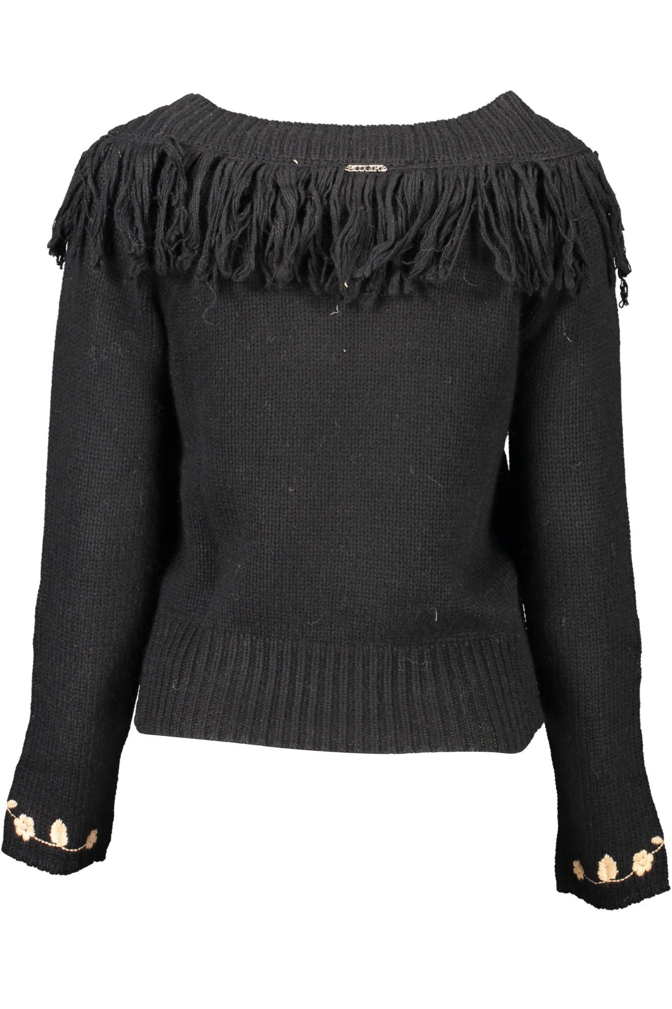 Blugirl Elegant High Collar Embroidered Sweater