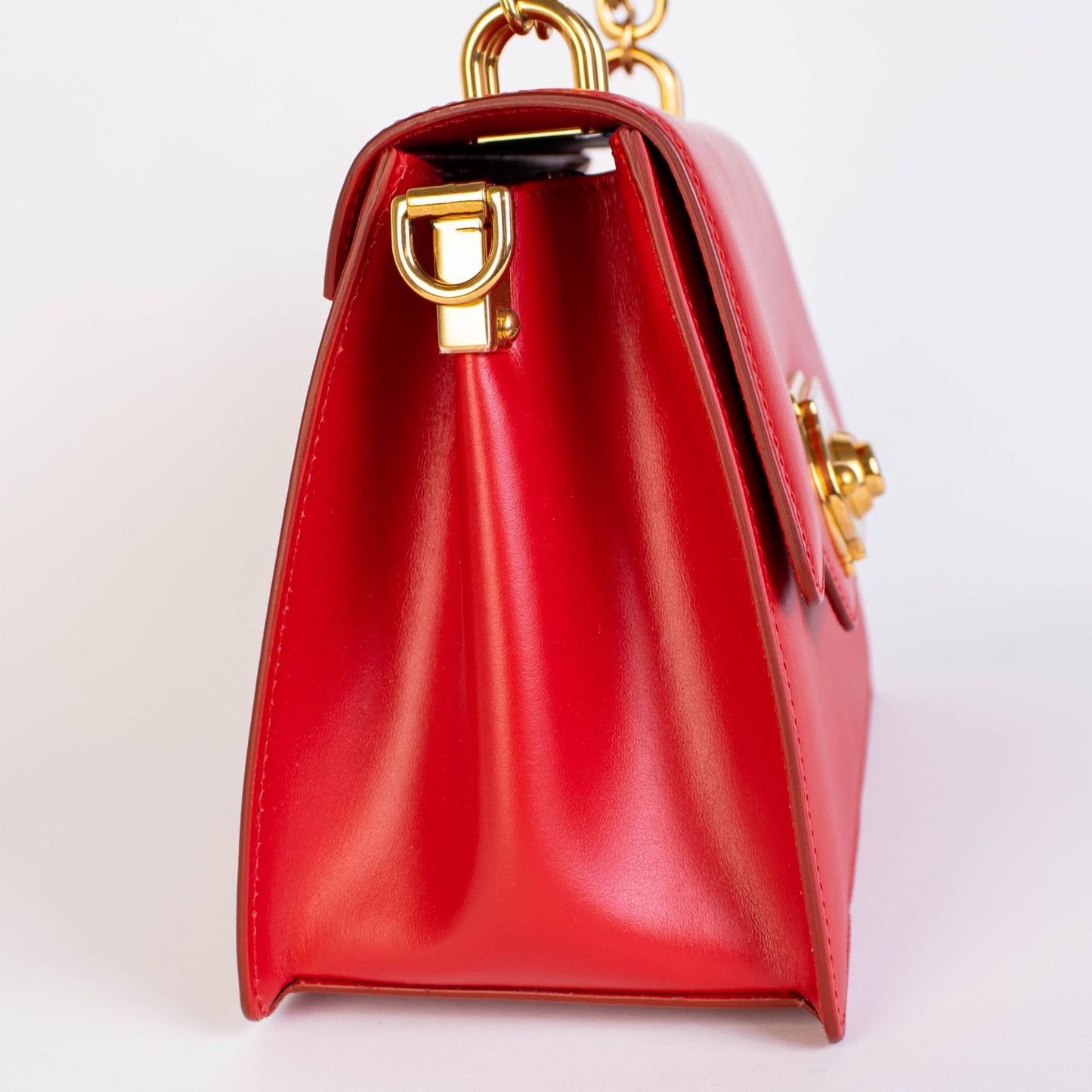 Dolce & Gabbana Chic Red Leather Welcome Handbag