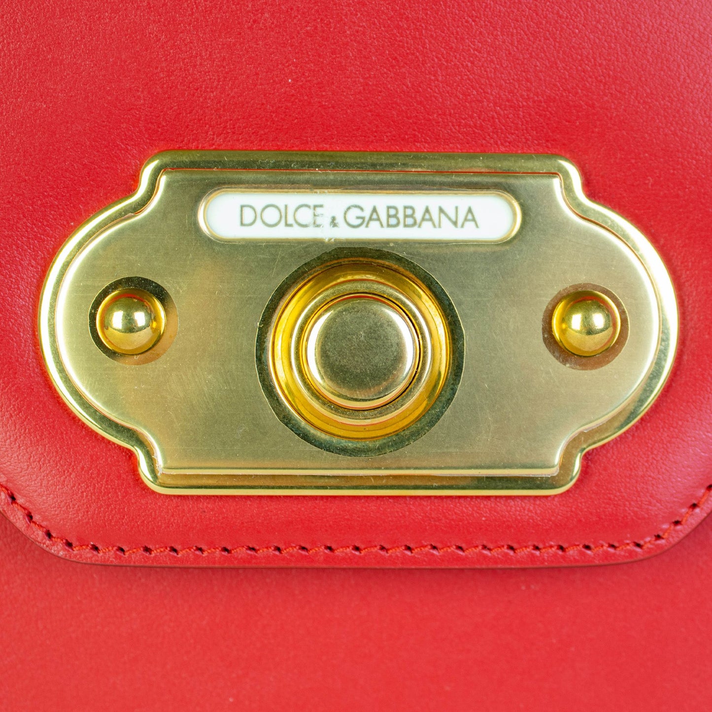 Dolce & Gabbana Chic Red Leather Welcome Handbag