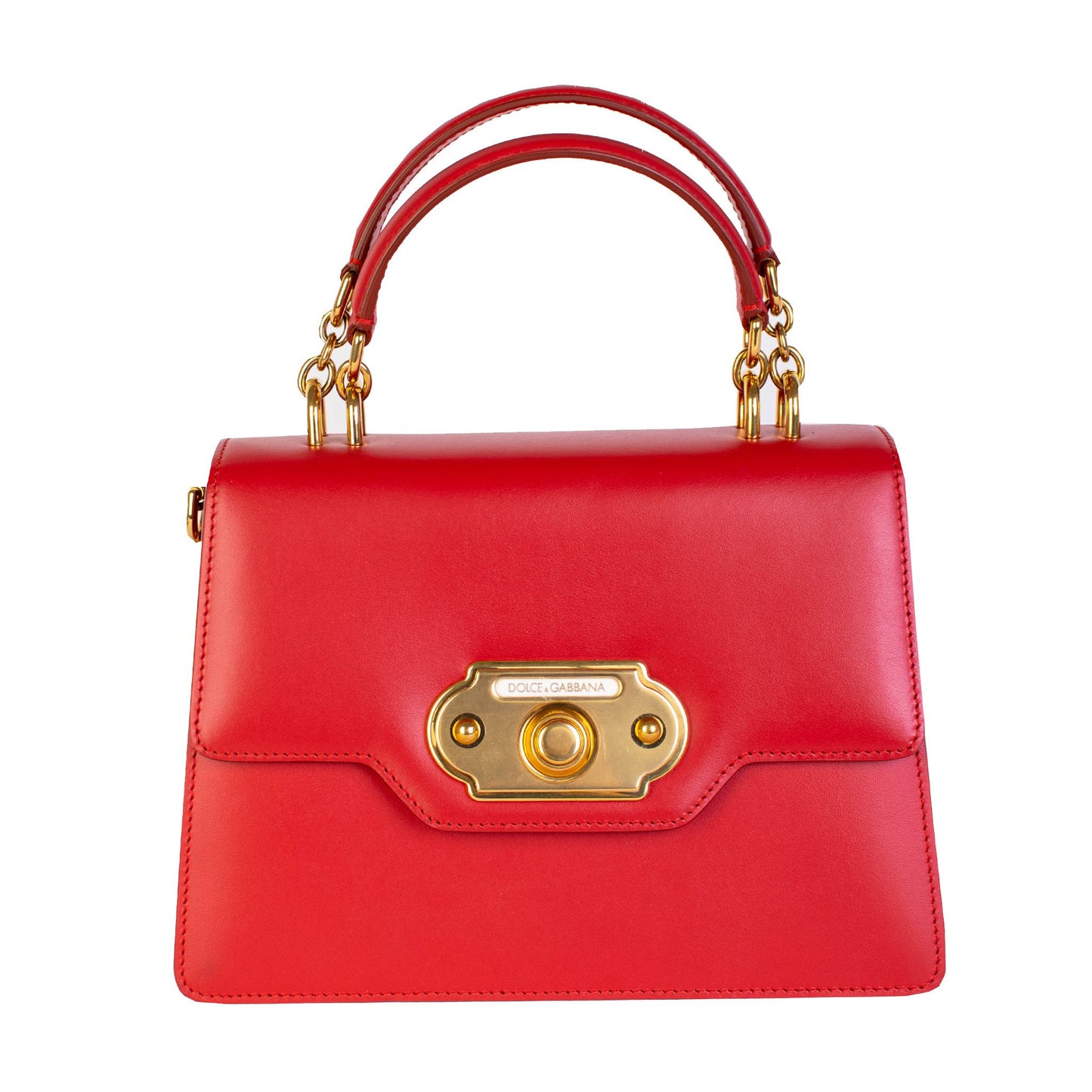 Dolce & Gabbana Chic Red Leather Welcome Handbag